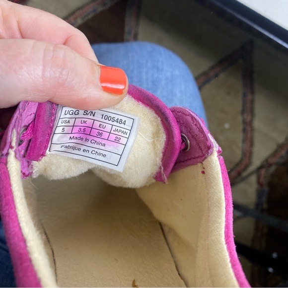 UGG Australia Womens Tomi Sneaker Shoes Pink 1005484 Suede Lace Up Low Top - Picture 7 of 9